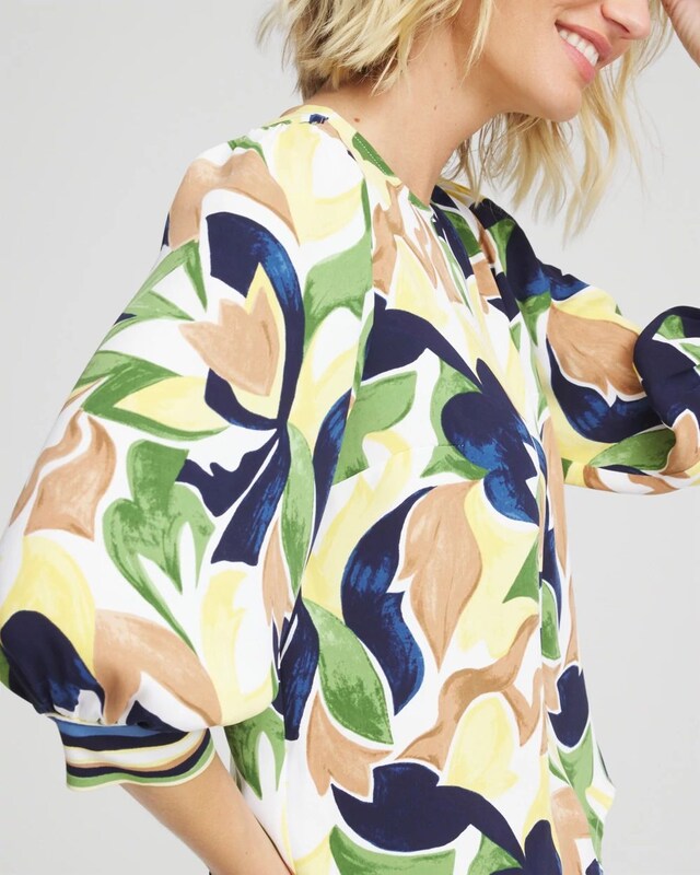 Mod Blooms Matte Satin Pullover - image 4